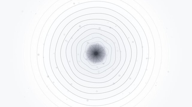 Abstract concentric circles evolving with subtle light shifts in a clean modern design