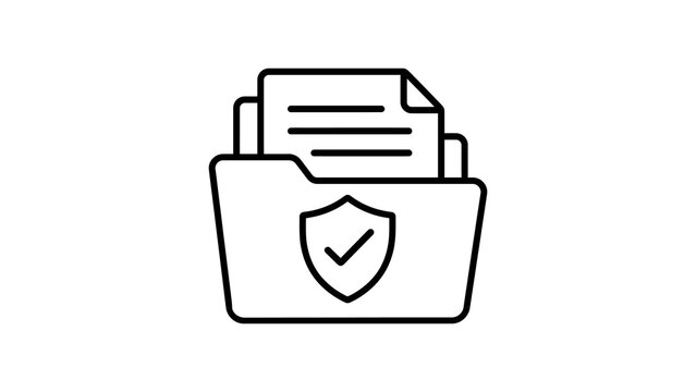 Secure folder document icon shield protection for important files.