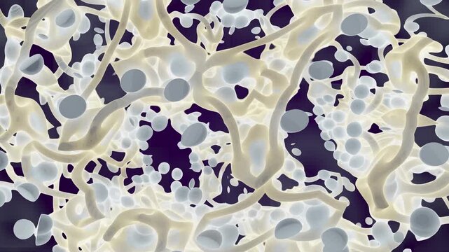 Abstract 3D organic cellular network structure motion background loop
