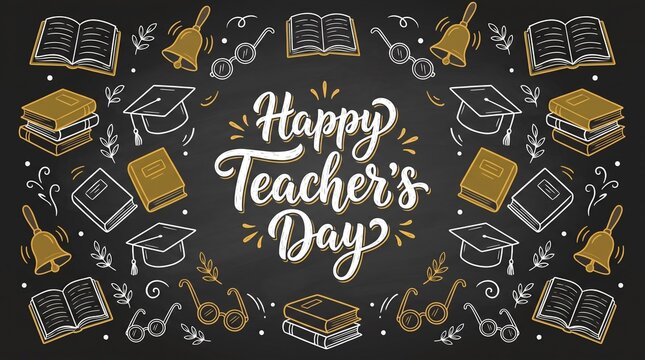 Happy Teacher's day World Teacher's Day Greeting Card, Background, Poster, Banner, World Teacher's Day concept, 3D illustrations