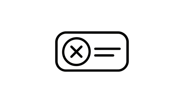 Black outline subscription cancel button icon for membership termination.