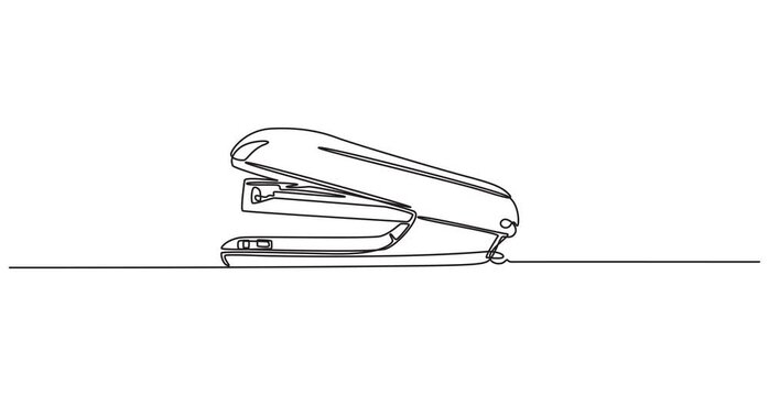 stapler pin continuous one line drawing animation, stapler pin animation continuous one line drawing, Animated self drawing of continuous one line draw of Stapler,  Full length 4k video