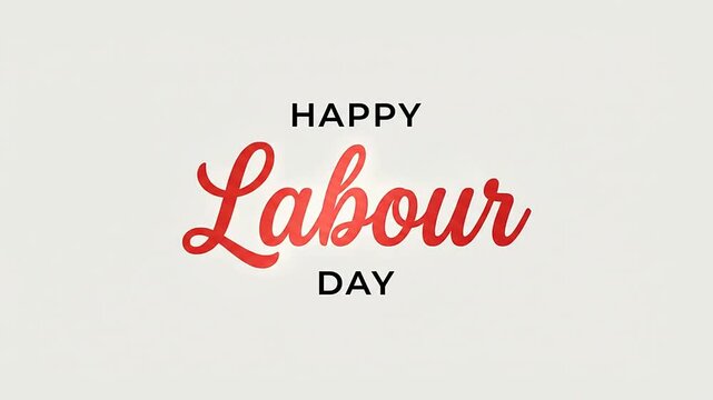 Happy Labour Day Greeting Card Design with Red Typography Text