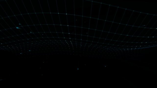 Abstract light streaks moving across dark background with subtle dust particles
