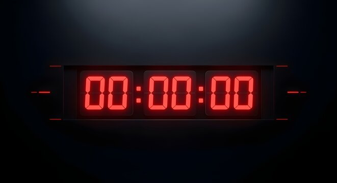 Countdown clock with bold numbers on dark background.