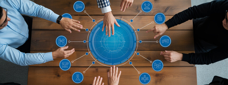 Businessman pointing to procurement checklist on transparent screen, business strategy concept.
