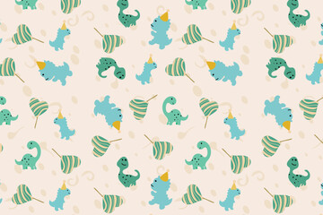 Cute Diana sour Birthday Seamless Pattern for Scrapbook paper, Digital paper, children Book covers, fabric © uniqueworld888