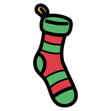 Christmas sock illustration