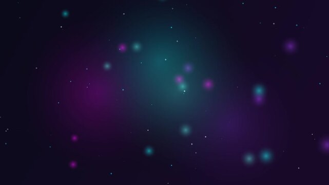 Cosmic Dust Cloud: A mystical nebula of purple and teal hues drifts through the cosmic expanse, dotted with tiny celestial particles, creating an ethereal and awe-inspiring view of the universe.