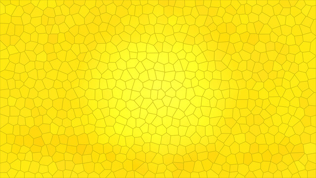Bright Yellow Irregular Cellular Polygon Pattern.