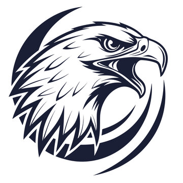 Falcon logo in aggressive pose utilizing negative space effect vector illustration