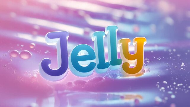 Text Colored gelatin gummy texture jelly, trend for transparent translucent desserts AI Generative