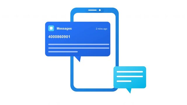 Smartphone with incoming text message notifications