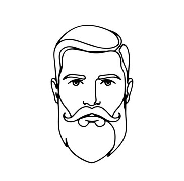 Smiling guy, Happy bearded man character