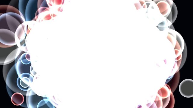 Abstract glowing bubble frame animation motion background for copy space