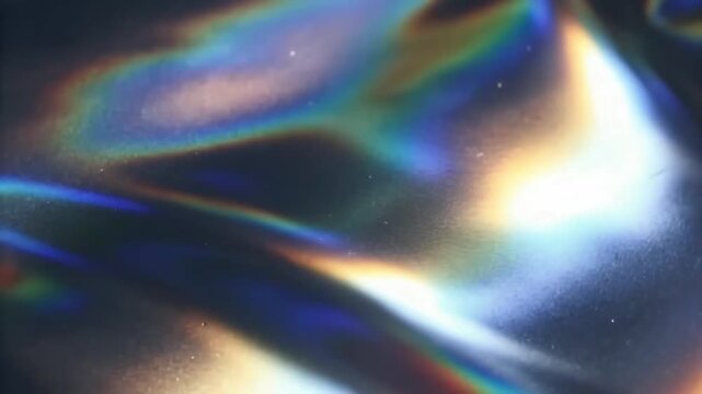 Abstract light refraction with rainbow spectrum colors on a dark textured surface