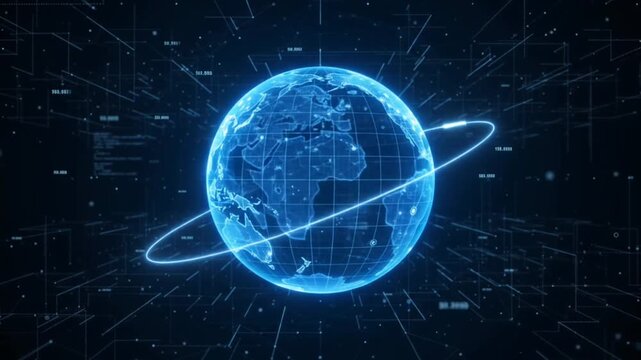 AI Artificial Intelligence Planet Orbit Icon Animation 