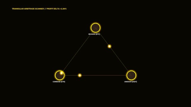 Bullion Gold Arbitrage Triangular Network Trading Stock Market Motion Graphics Loop