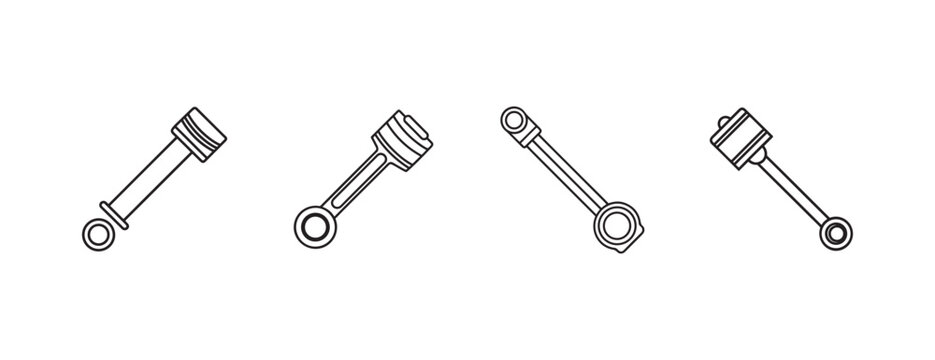connecting rods with piston pins and crankshafts for engines  industrial parts for mechanical assembly and automotive manufacturing processes