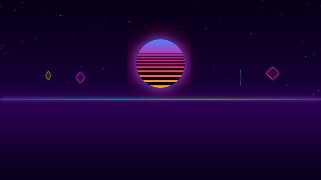 Cyberpunk Neon Grid 4K Motion Background