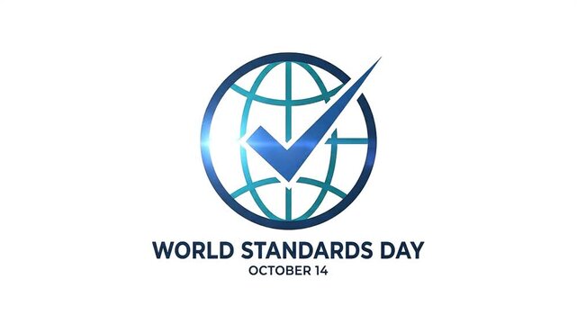 World Standards Day logo design with globe and checkmark symbol