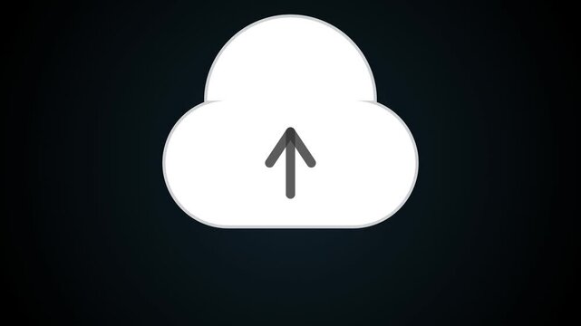 Cloud Upload Icon: A simple graphic icon depicting a cloud with an upward-pointing arrow, symbolizing data upload and cloud storage.