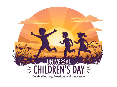 Happy children running on childrens day