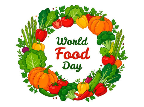 World food day pixel art vegetable wreath