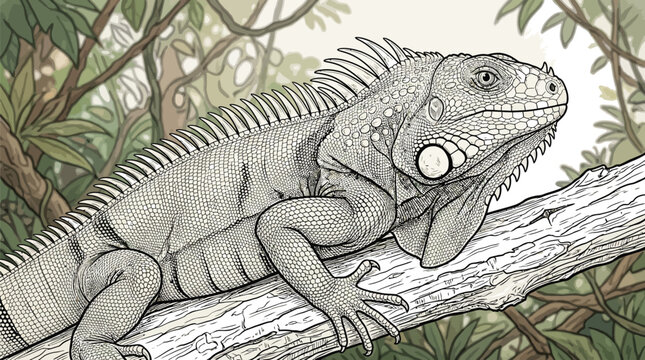 iguana on a tree