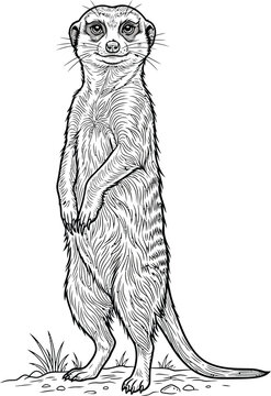 meerkat on a white background