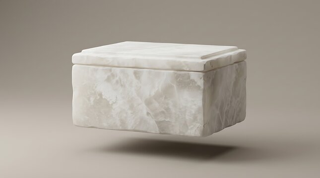 An elegant alabaster box isolated on a neutral background perfect for luxury design and sophisticated decor concepts