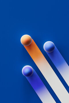 Abstract 3D Growth Chart with Rising Data Bars