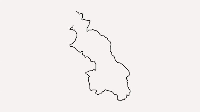 Outline map of the state of sikkim, india