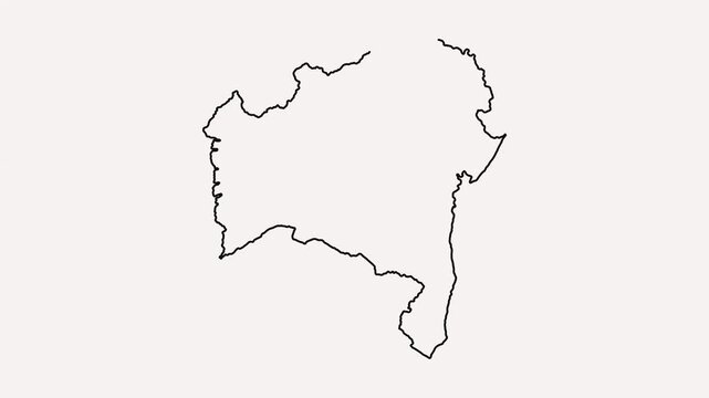 Outline map of santa catarina state in brazil