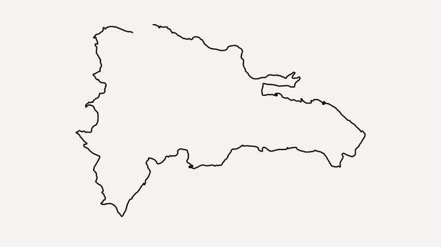 Outline map of the dominican republic