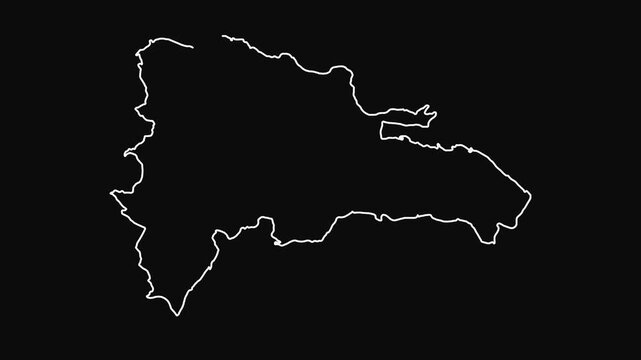 Outline map of the dominican republic