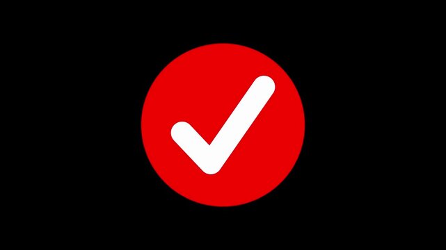read Check Mark Icon Isolated on black Background for Approved, Correct, Success, Done, .Description:High-quality minimal green check mark icon isolated on a clean black background.