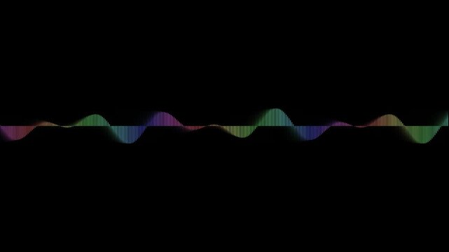 Colorful Digital Waveform: Audio Equalizer on Black Background