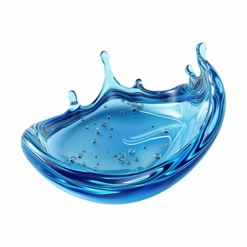 Blue Cosmetic Gel Splash isolated on transparent background Generative Ai.