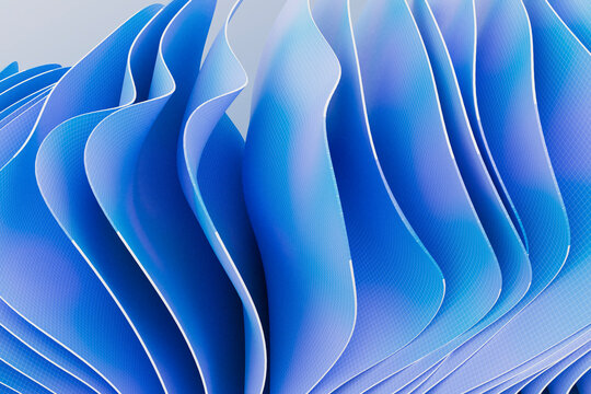 Futuristic Blue Layered Waves with Glowing Edges
