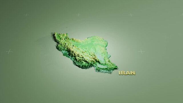 Detailed 3D Terrain and Elevation Map of Iran
