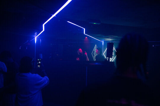 DJs are playing music for the crowd