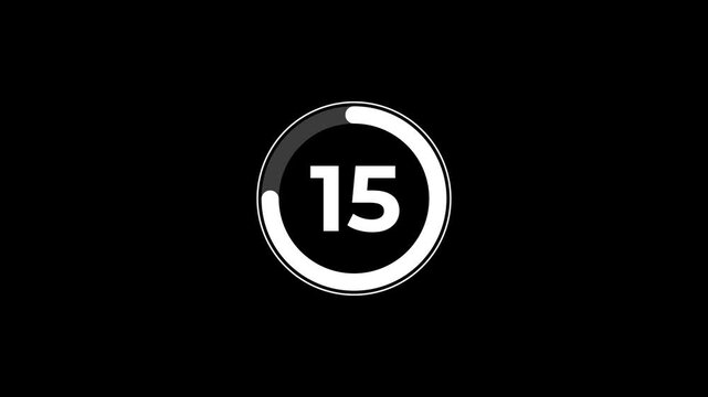 Circular progress bars with decreasing 20 numbers against a dark background representing countdown or completion stages