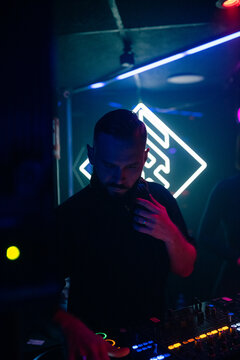 DJ playing set at club