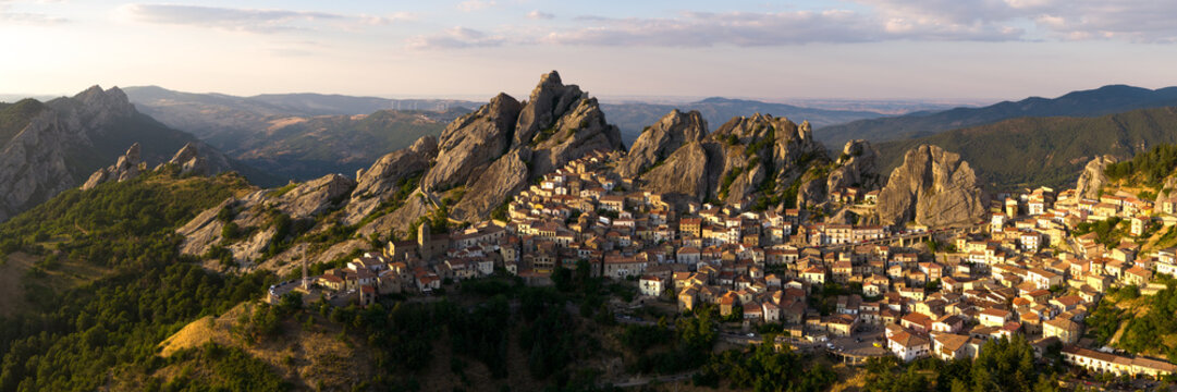Piettrapertosa Mountain Village Aerial Panorama Italy