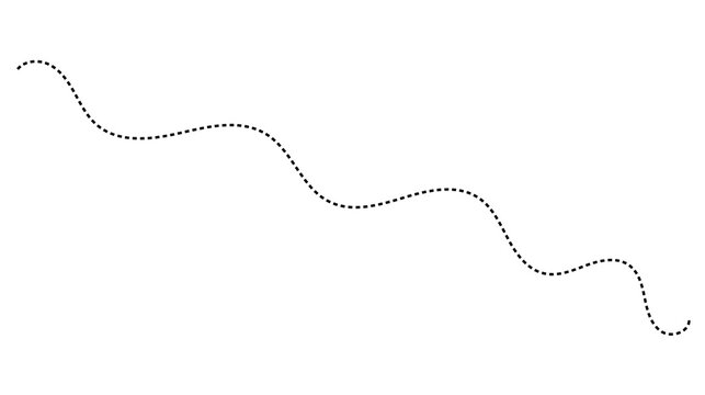 Abstract wavy dashed line curve on white background with vector path dotted line curved path design element graphic divider minimalist line smooth wave black stroke decoration illustration