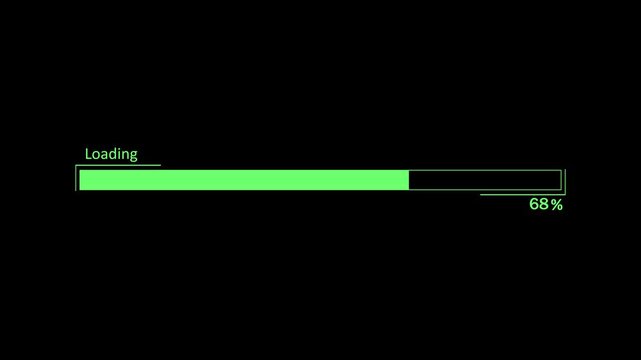 Simple loading bar with percentage progress animation, Modern waiting loading bar