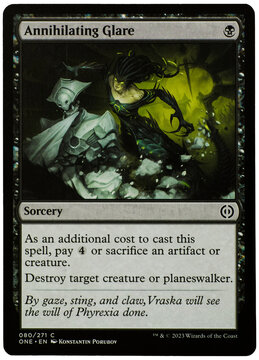 Magic: The Gathering Annihilating Glare Trading Card from Phyrexia All Will Be One Set