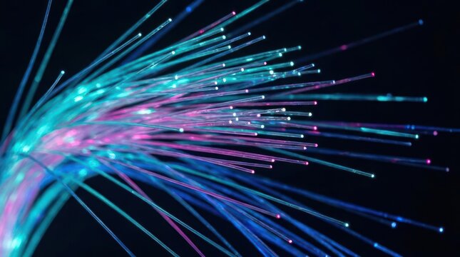 Glowing fiber optic cables for high speed data.