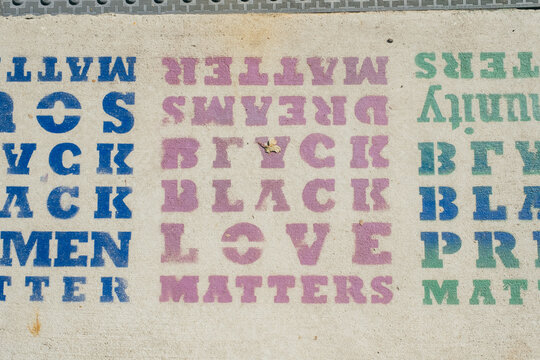 Black Love Matters painted sidewalk in New Orleans
